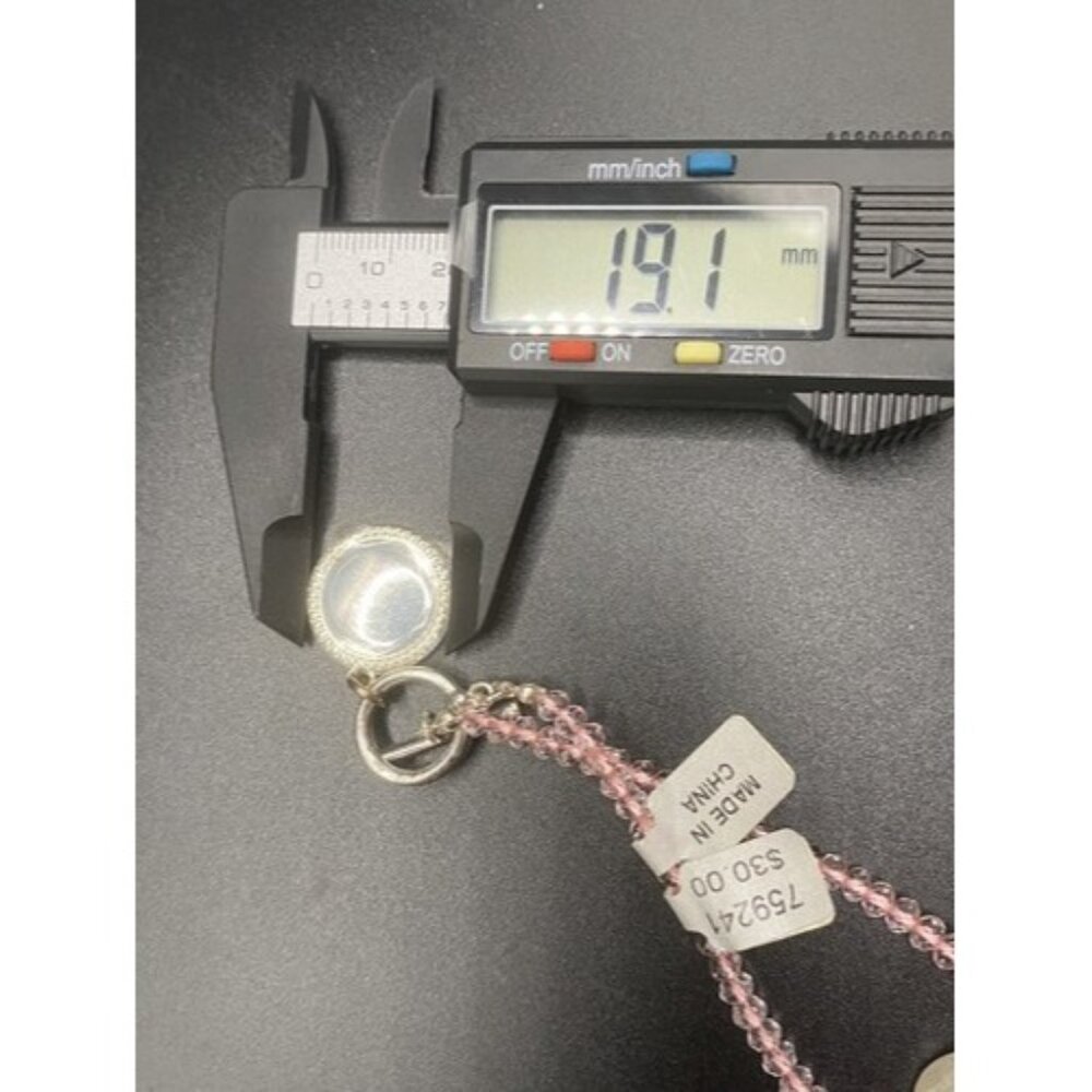Toggle Bracelet NWT Pink Faceted Crystal Faux Coin Pearl 3/4" Charm Barbiecore - Picture 12 of 12